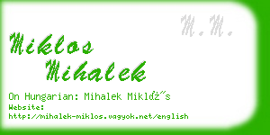 miklos mihalek business card